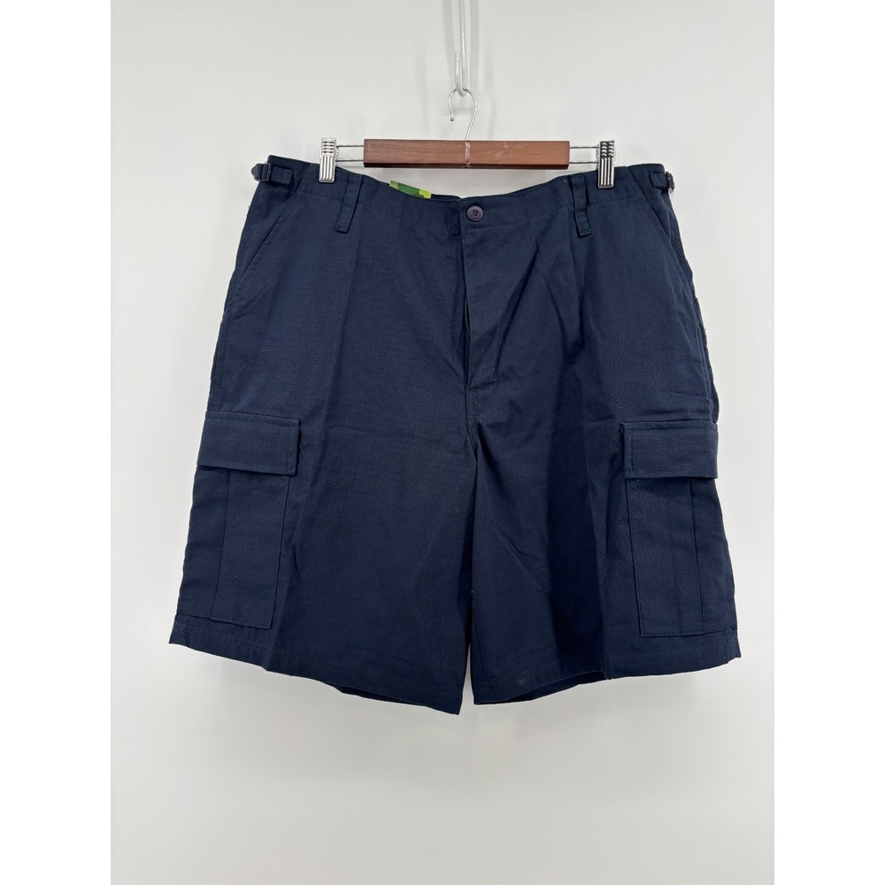 Pudala Uniform RipStop Cargo Shorts Mens Blue Utility Pockets Comfort Large NWT
